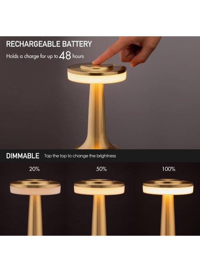 NIBEMINENT Portable LED Table Lamp with Touch Sensor, 3-Levels Brightness, Rechargeable Battery Up to 48 Hours Usage, Night Light for Kids Nursery, Nightstand Lamp, Bedside Lamp - Image 4